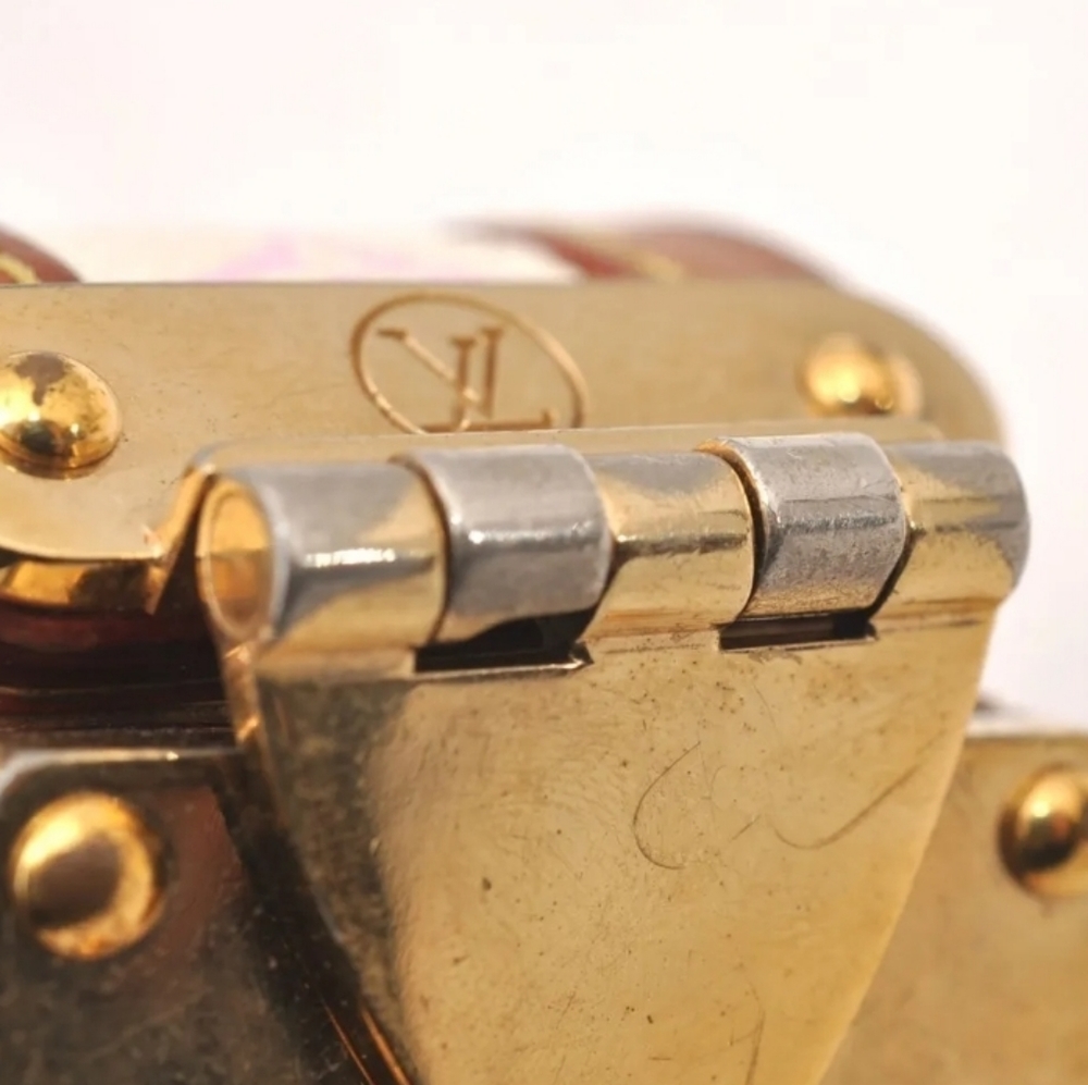 Auth Louis Vuitton Multicolor Monogram White Leather BRACELET LV 7" - Picture 15 of 16